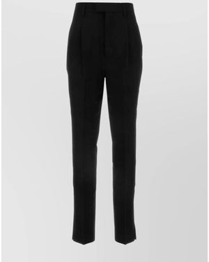 Ami Paris Virgin Wool Slim-Fit Trousers - Black