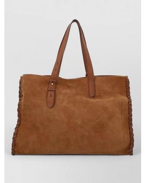 Anya Hindmarch Tote Bag Suede Finish Metal Ring - Brown