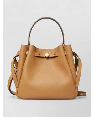 Tory Burch Romy Leather Bucket Bag - Natural