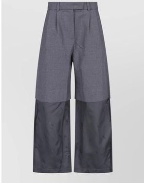 VAQUERA Tailored Trousers Contrast Panels Pleated Front - Blue