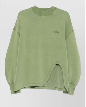 The Attico Logo Sweatshirt Asymmetrical Hem Ribbed Cuffs - Green