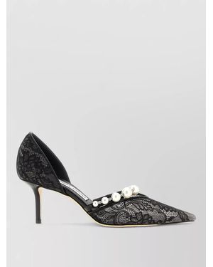 Jimmy Choo Aurelie Court Shoes Lace Overlay Pearls Stiletto - Multicolour