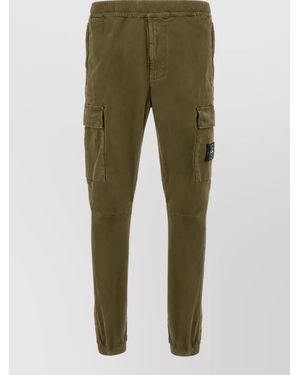 Stone Island Stretch Cotton Trousers - Green