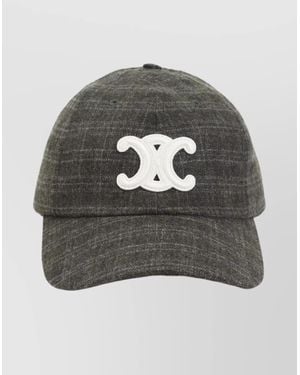 Celine Triumph Cap With Curved Brim Design - Grey