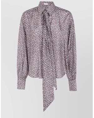 Brunello Cucinelli Silk Floral-Print Shirt - Purple