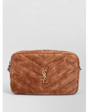 Saint Laurent Loulou Suede Cross-Body Bag - Brown