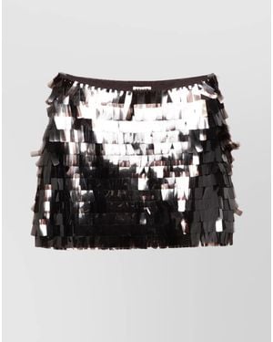 STAUD Sequin Mini Skirt - Black