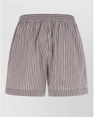 Brunello Cucinelli Lounge Shorts Button Detail Striped Pattern - Multicolour