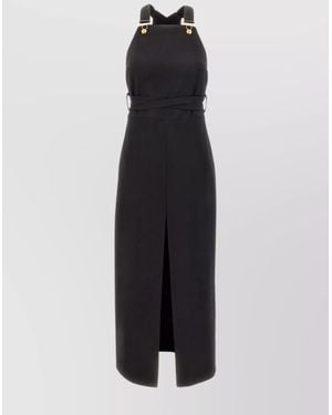 Patou Virgin Wool Cutout Midi Dress - Black