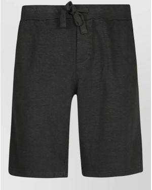 Original Vintage Linen Cotton Blend Knee Length Shorts - Black