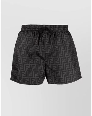 Fendi Printed Swim Shorts - Black