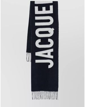 Jacquemus Virgin Wool Logo Scarf - Blue