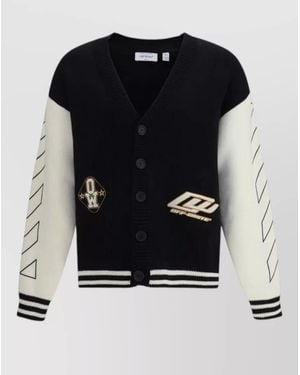 Off-White c/o Virgil Abloh Cotton Varsity Cardigan - Blue