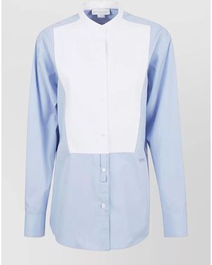 Stella McCartney Poplin Shirt Contrast Panel Button Cuffs - Blue