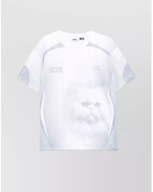 Gcds Football Cat Oversize T-Shirt - White