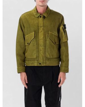 Stone Island Single Breasted Coat - Green