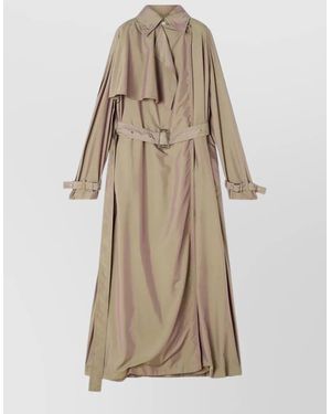 Lanvin Belted Buckle-Cuffs Trench - Natural