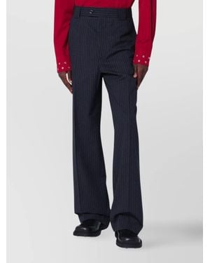 NAMACHEKO Striped Wool Pants With Wide Leg Design - Blue