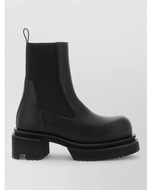 Rick Owens Leather Ankle Boots - Black