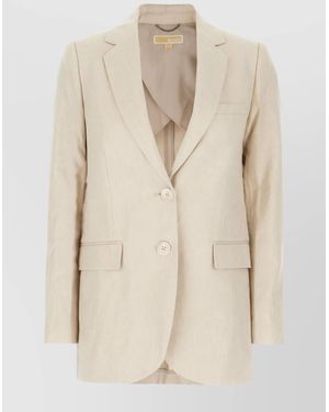 Michael Kors Linen Blend Blazer - Natural