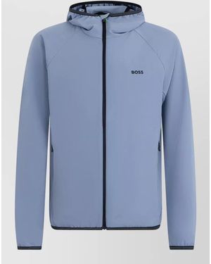 BOSS Technical Hooded Jacket Lightweight Regular Fit - Blue