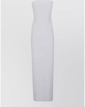 Norma Kamali Strapless Evening Dress Long Cut Slit Back - White