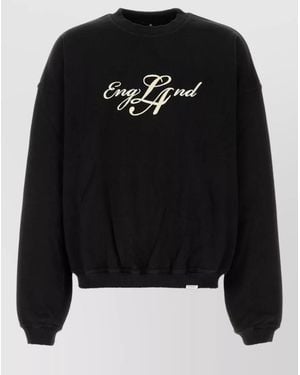 Represent Cotton Sweatshirt Cuffed Sleeves Structured Hem - Black