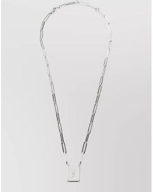 Celine Brass Tag Necklace - White