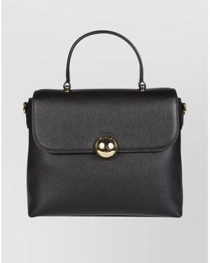 Furla Moonlight Textured Leather Shoulder Bag - Black