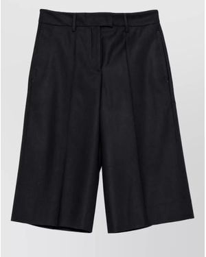 Incotex Virgin Wool Pleated Tailored Shorts - Black