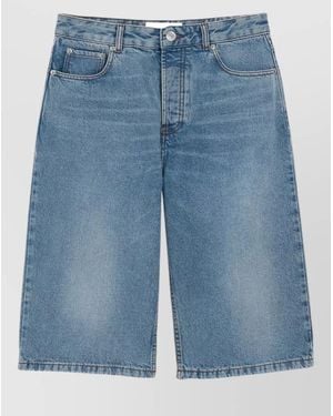 Ami Paris Denim Regular-Fit Bermuda Shorts - Blue