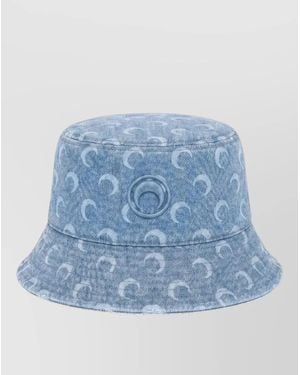 Marine Serre Denim Printed Bucket Hat - Blue
