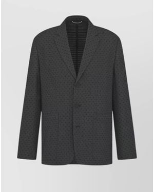 Dior Tailored Single-Breasted Jacket With Notched Lapel And Back Vent - Gray