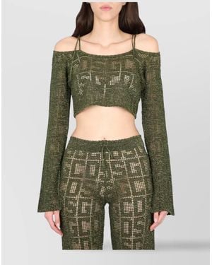 Gcds Macramé Monogram Top - Green