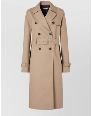 Fendi Double-Breasted Midi Trench Coat - Natural