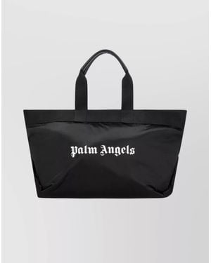 Palm Angels Logo-Print Tote Bag - Black