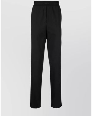 MSGM Virgin Wool Straight-Leg Trousers - Black