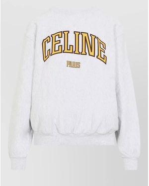 Celine Cotton Loose Sweatshirt - White