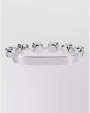 MM6 by Maison Margiela Gemstone Accents Square Band Ring - Metallic