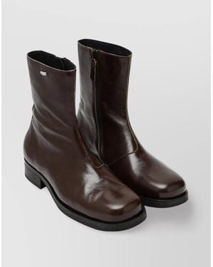 Our Legacy Leather Ankle Boots Block Heel - Black