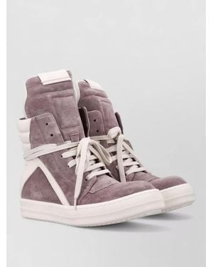 Rick Owens Leather High-Top Trainers - Pink