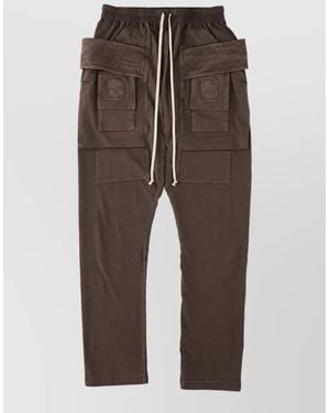 Rick Owens Cotton Straight-Leg Pants - Brown