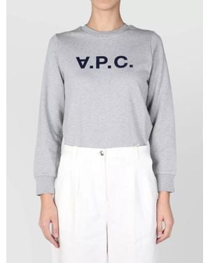 A.P.C. Cotton Logo-Print Sweatshirt - Gray