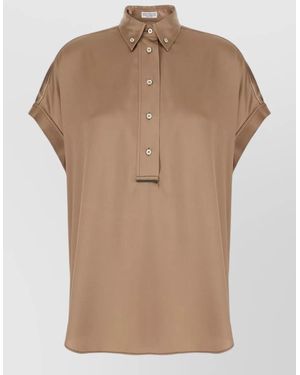 Brunello Cucinelli Silk Shirt - Natural