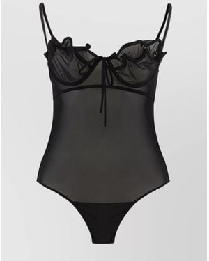 Y. Project Tulle Bodysuit - Black