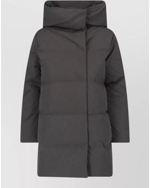Paloma Wool Long High Collar Quilted Coat Side Pockets - Gray