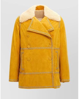 Wales Bonner Leather Jacket - Yellow