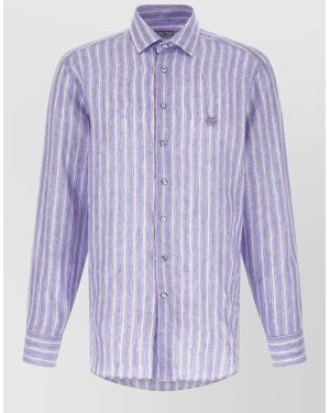 Etro Striped Linen Shirt - Purple