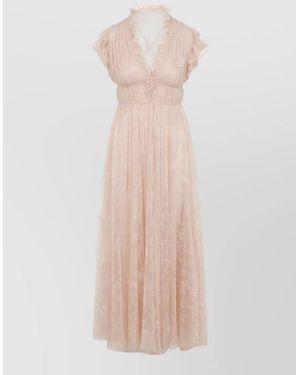 Alberta Ferretti Lace Maxi Dress - Pink
