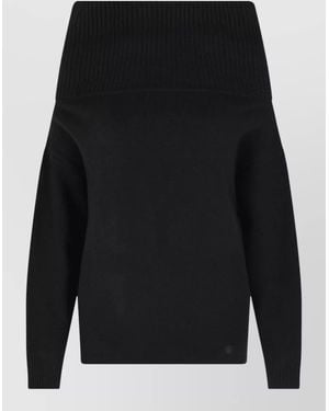 Loulou de Saison Sibyl Cashmere Blend Off Shoulder Sweater - Black